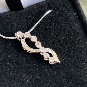 Tiny CZ & Silver Infinity Pendant